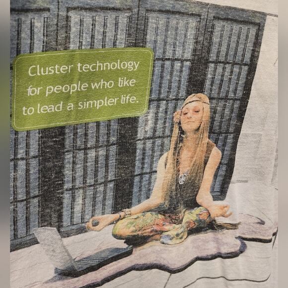 Vintage 90's Linux Network Tradeshow T-Shirt Holes Size XL - Picture 5 of 11